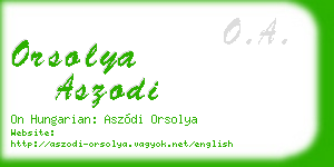 orsolya aszodi business card